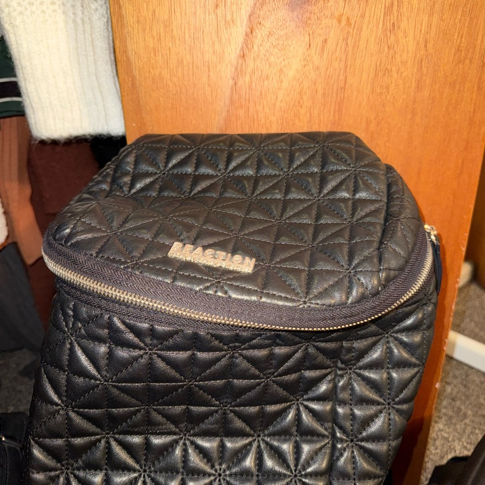 Women's Quilted Black Backpack